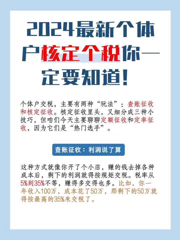 内江2024最新个体户核定个税你一定要知道！